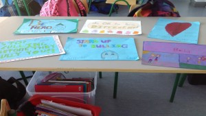 student-made antibullying signs