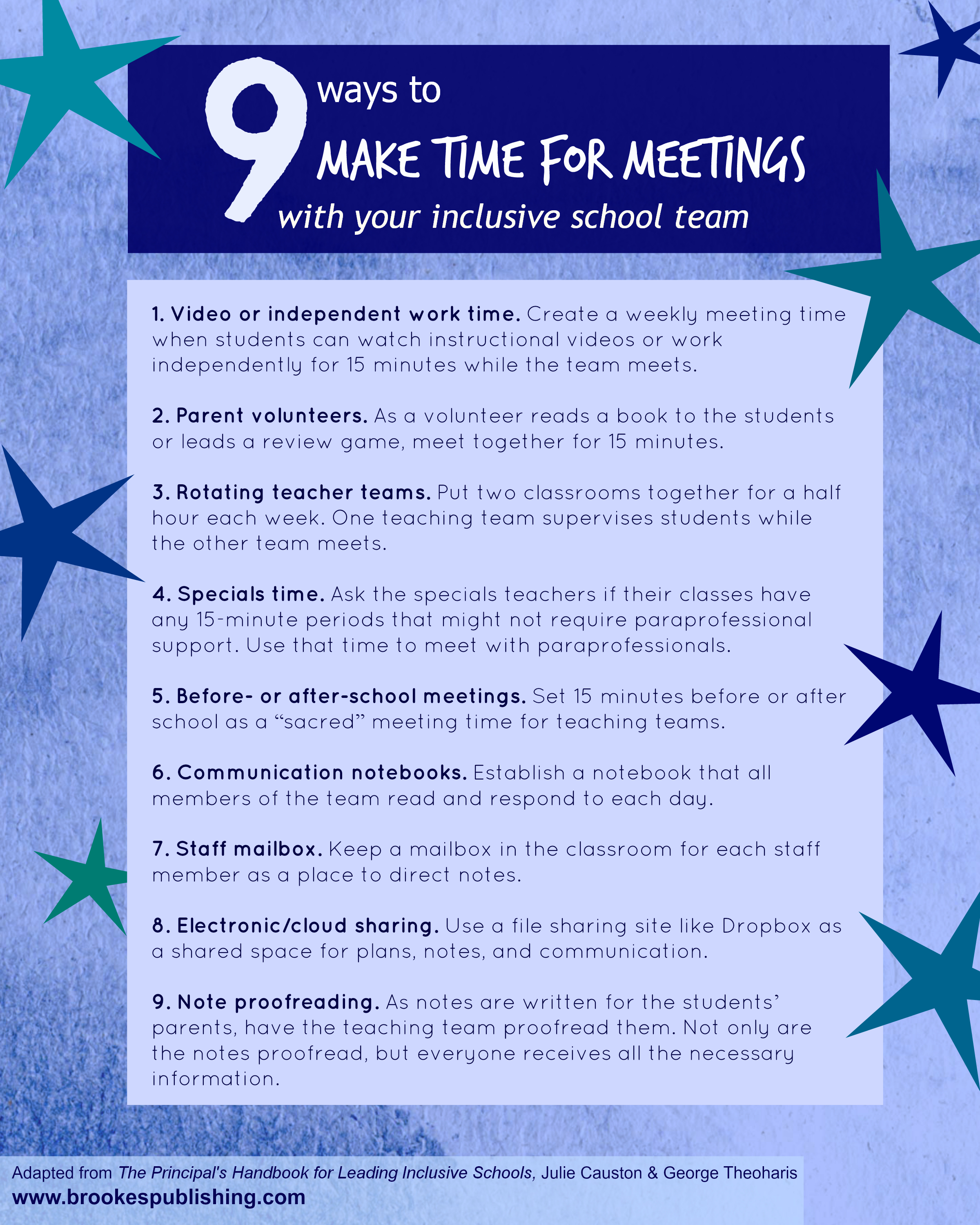 9 ways to make time for meetings with your inclusive school team