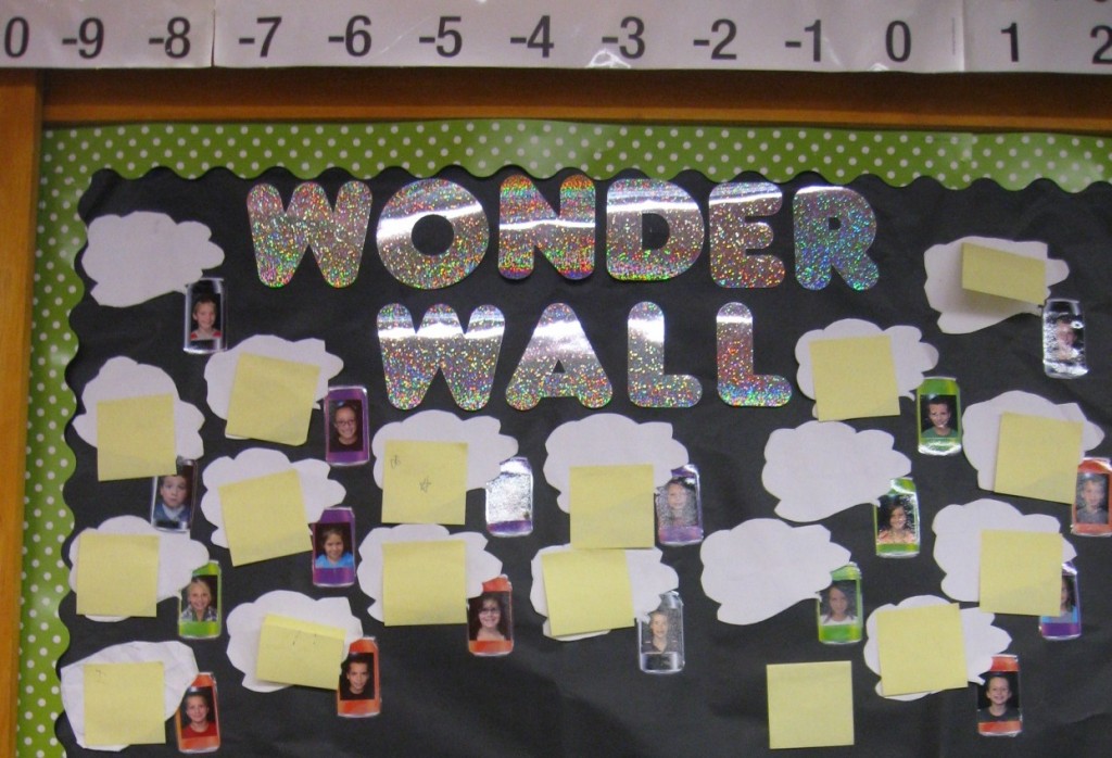 Kelly uses different ways for student to reflect on lessons or skills they are learning in class. The Wonder Wall was implemented as a way to allow students to ask questions in a non-threatening manner. Kelly can answer the questions in different ways, but knows at a glance who may need some support with the higher level thinking skill of creating a question. Kelly also can use the Wonder Wall as a reflection tool.