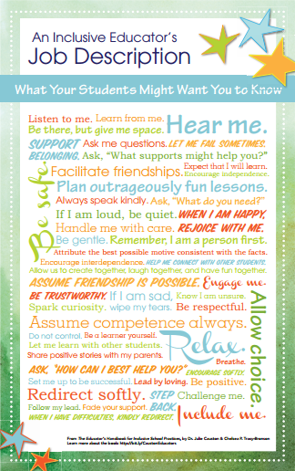 inclusive educators job description poster Julie Causton