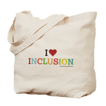 I heart inclusion tote bag