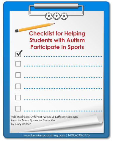 checklist students with autism play sports