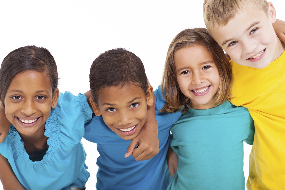 group of multiracial kids