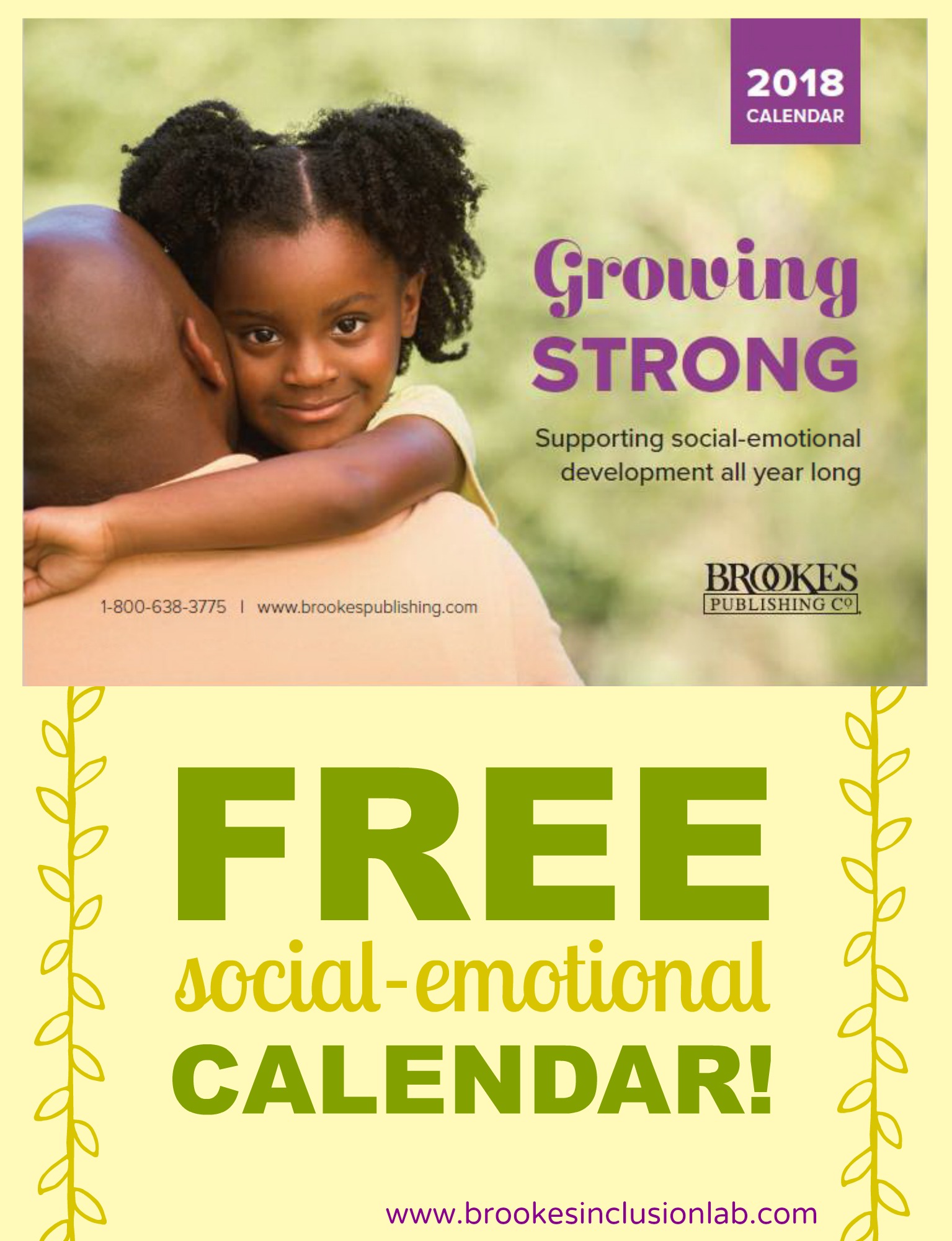 Growing Strong FREE printable calendar with socialemotional tips